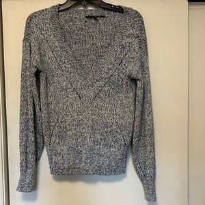 White House Black Market Gray V-Neck Sweater